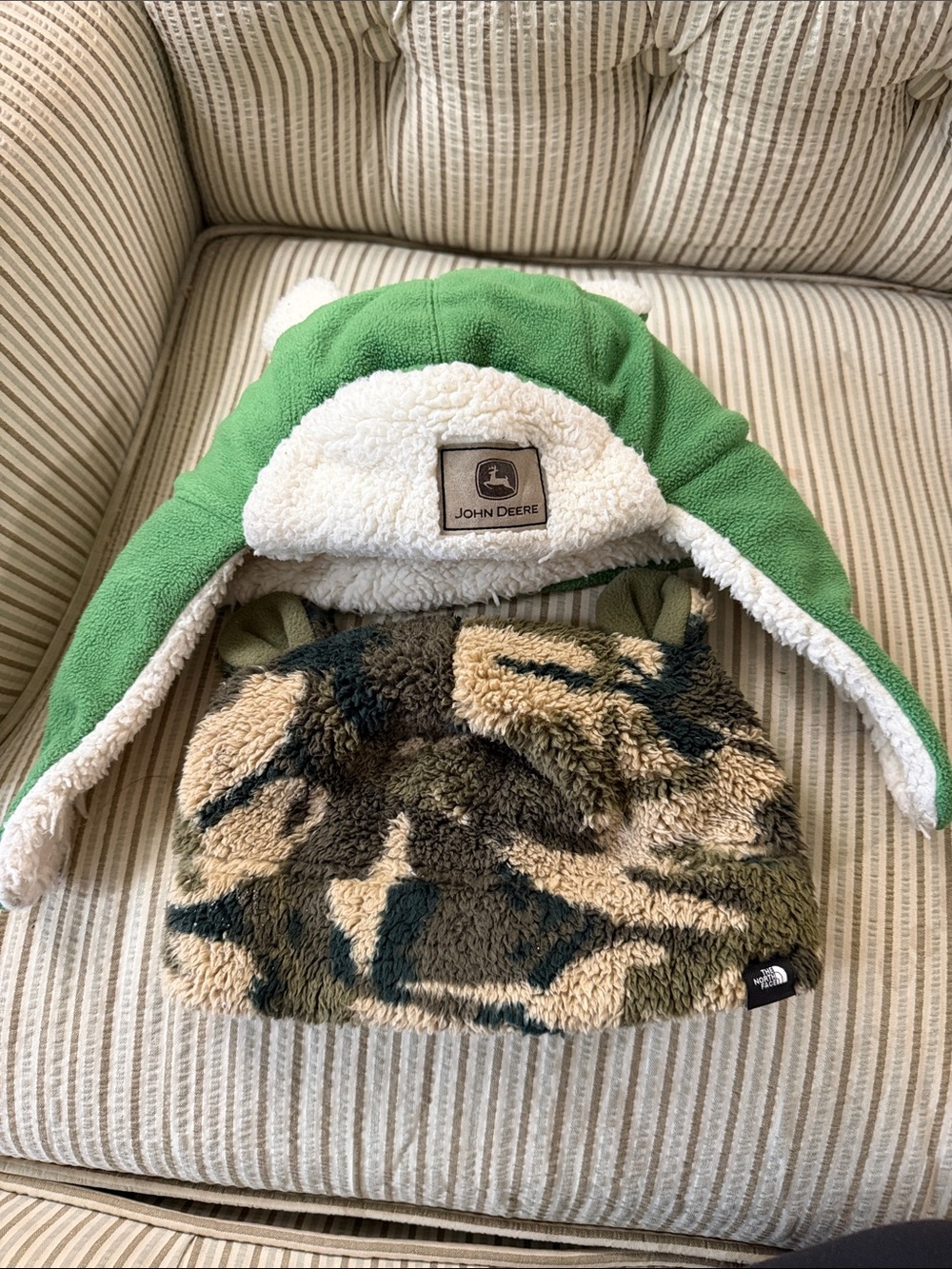 John Deere Green and Cream Sherpa Trapper Hat